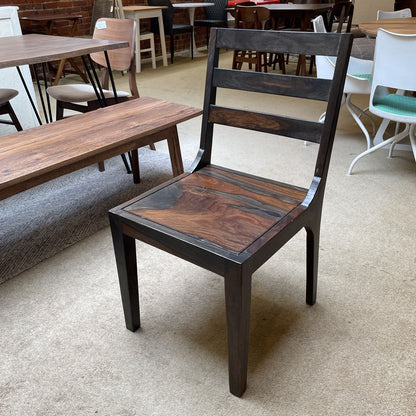 Dark Shesham Ladder Back Dining Chair C DINING CHAIRS