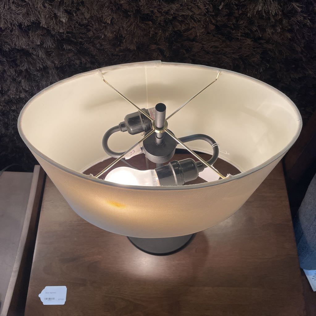Black & Brass Double Bulb Table Lamp LAMPS