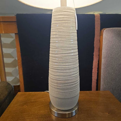 Bone Stripe Textured Tall Table Lamp