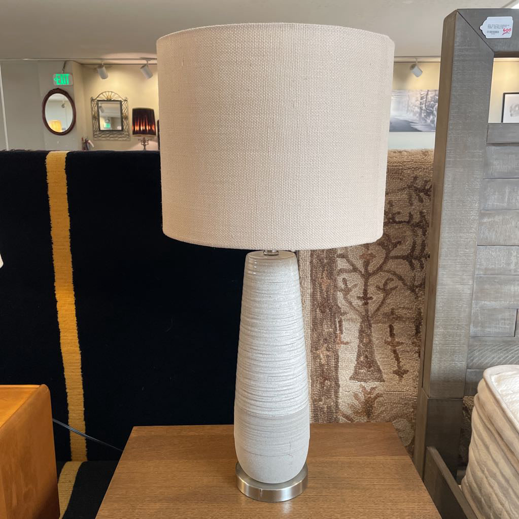 Bone Stripe Textured Tall Table Lamp LAMPS