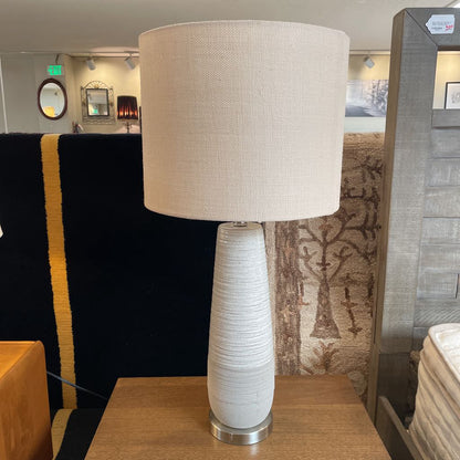 Bone Stripe Textured Tall Table Lamp LAMPS