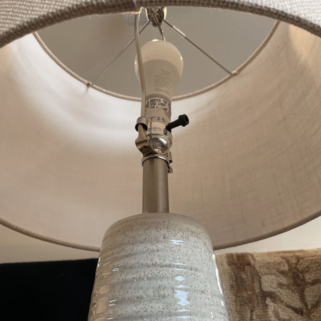 Bone Stripe Textured Tall Table Lamp LAMPS