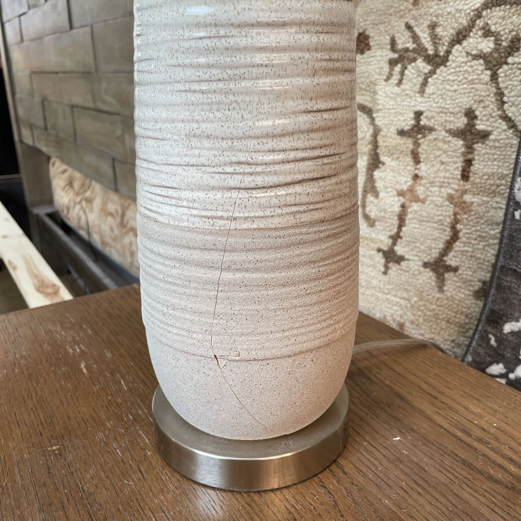 Bone Stripe Textured Tall Table Lamp LAMPS