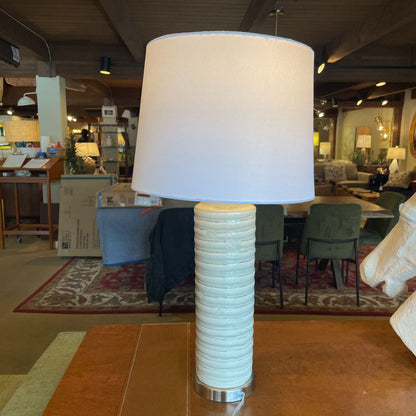 Tall Spun Stone Grey Table Lamp LAMPS