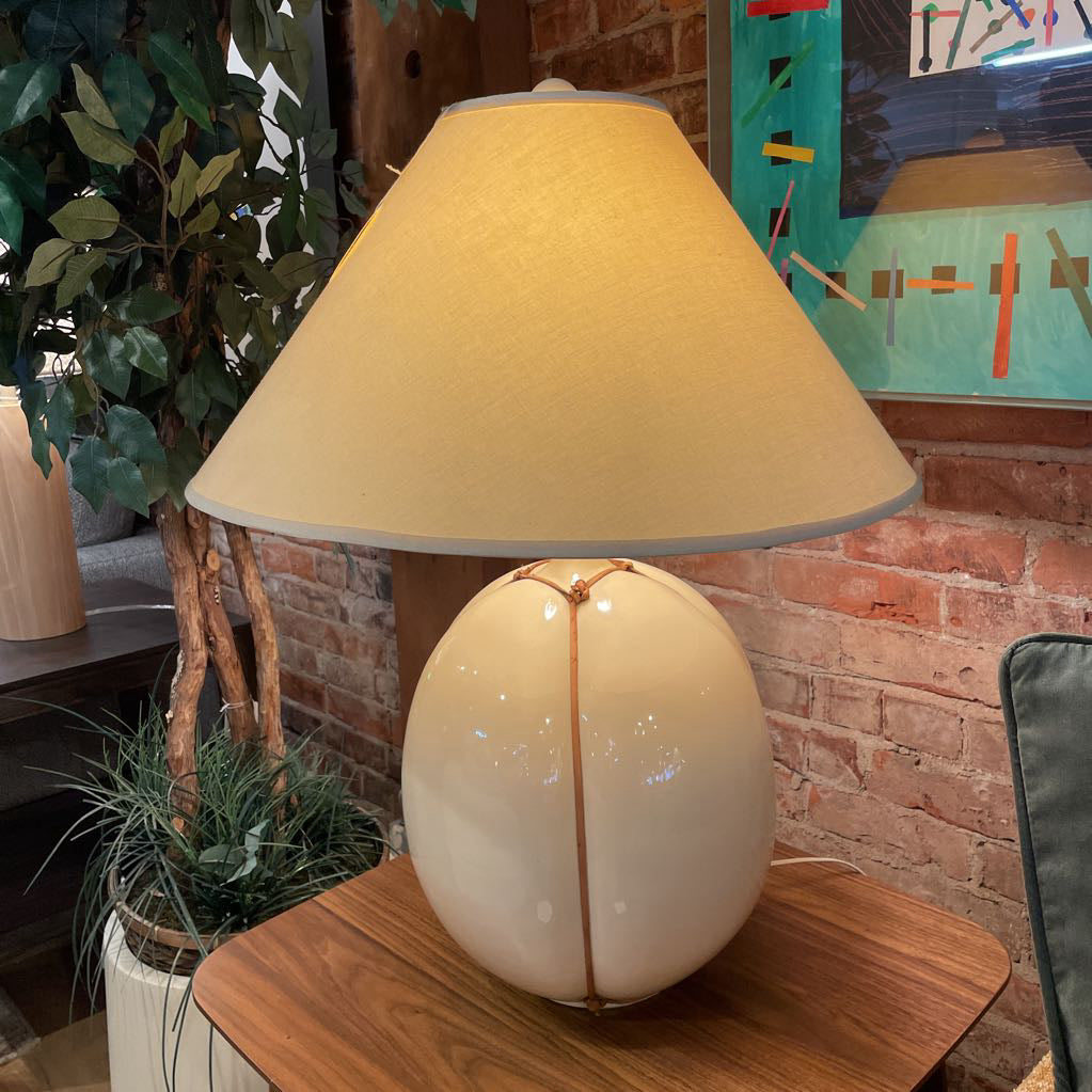 Cream Bulgey Table Lamp