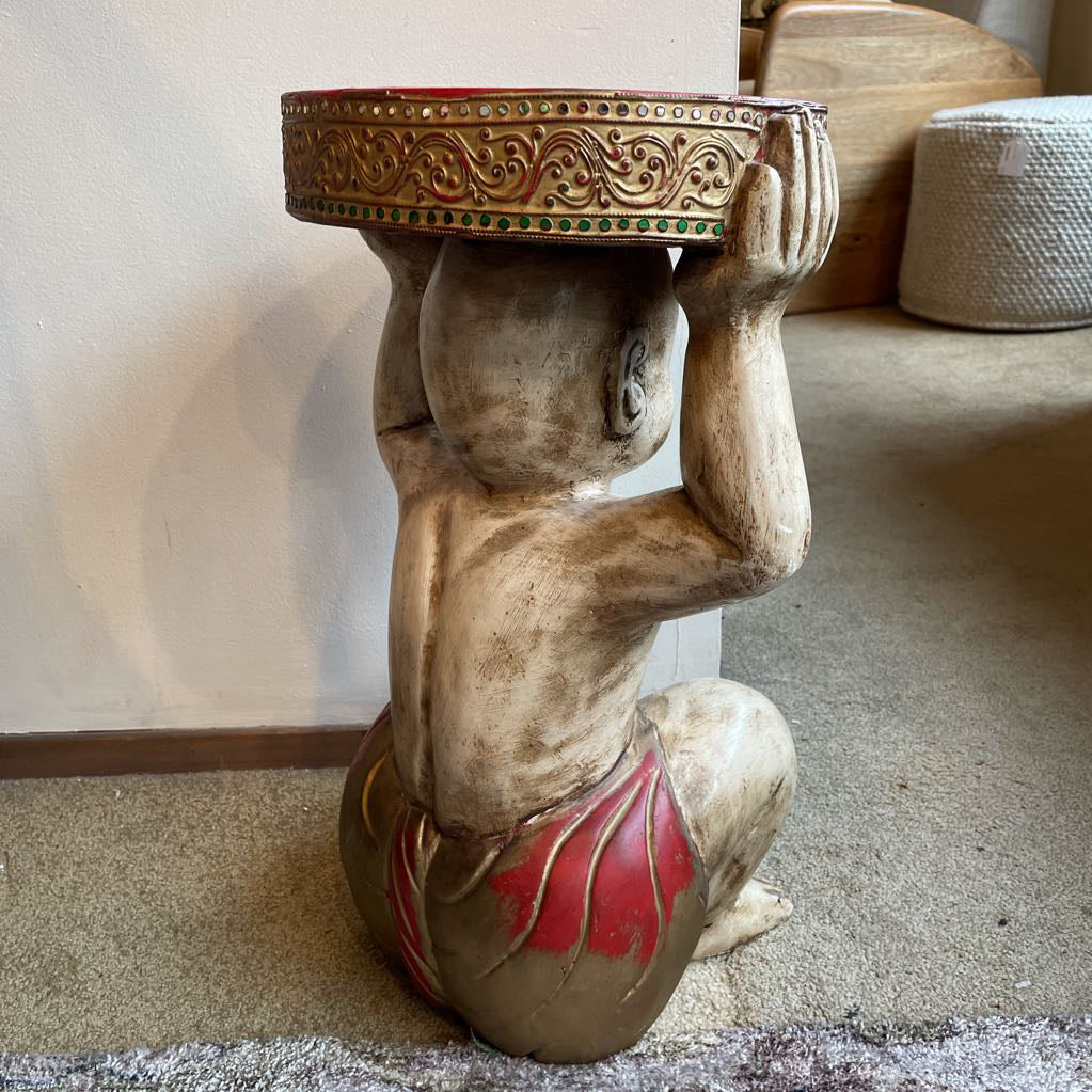 Kid Working as a Plant Stand C SIDE TABLES