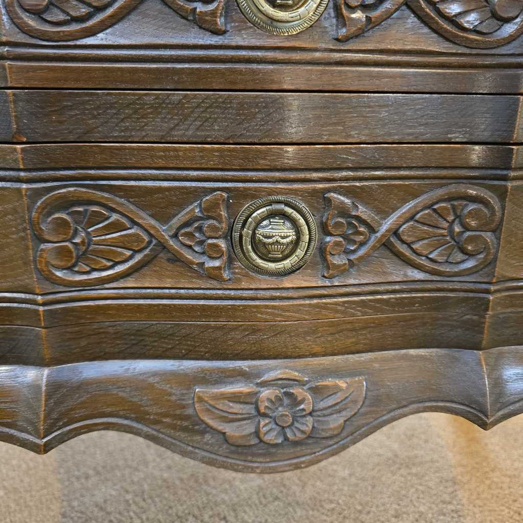 MC Three Sort of Carved Drawers Nightstand
