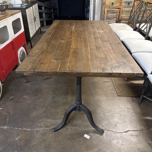 Thomasville Distressed Iron Base Dining Table C DINING TABLES