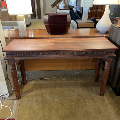 Solid Wood Carved Trim Console Table