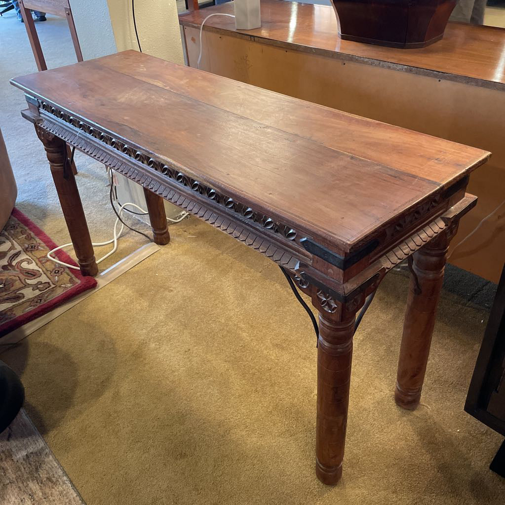 Solid Wood Carved Trim Console Table