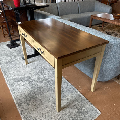 Two Drawer Dark Wood Writing Desk