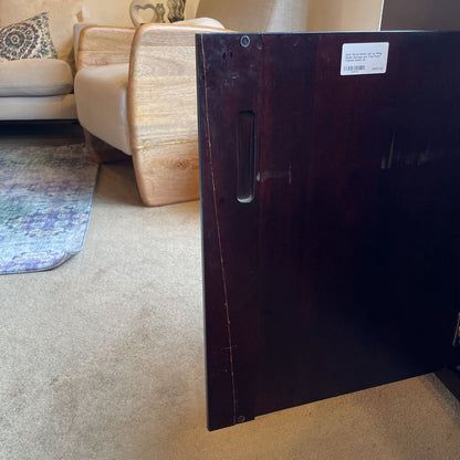 Dark Wood Media Unit w/ Wing Media Storage and Two Front Cabinet Doors C MEDIA STANDS