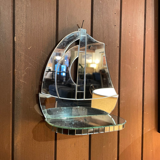 Mirrored Vintage Sailboat Bookend/Shelf SET OF 2