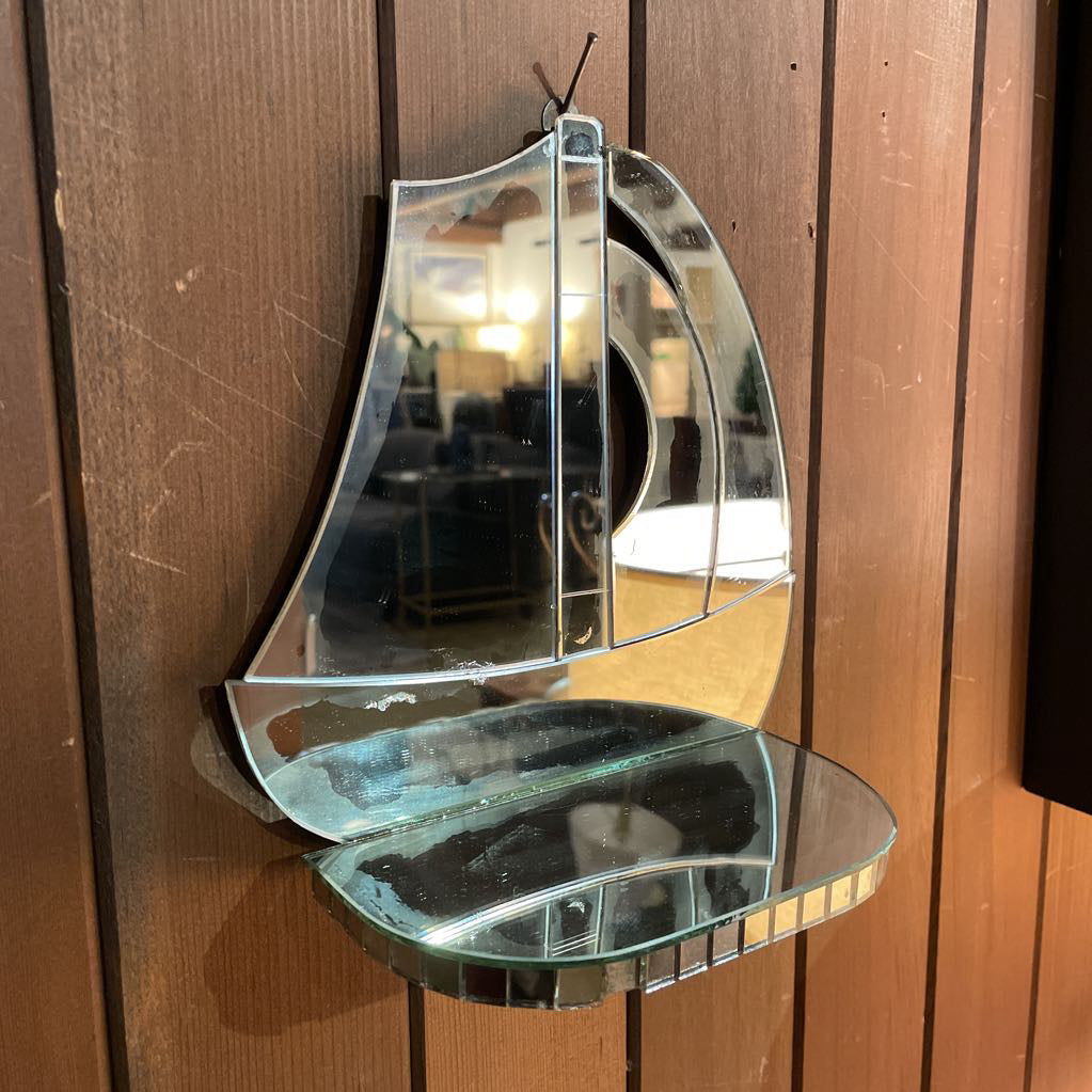 Mirrored Vintage Sailboat Bookend/Shelf SET OF 2 UNIQUE FINDS