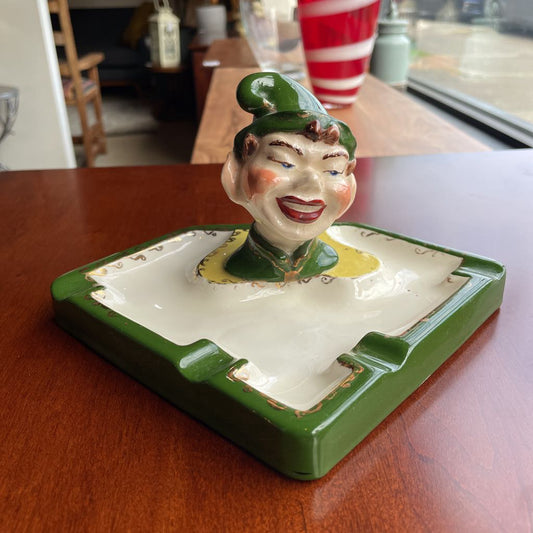 Vintage Fabulously Creepy Elf Head Vintage Ashtray