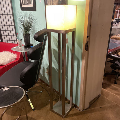 Silver Base Square Column Floor Lamp LAMPS