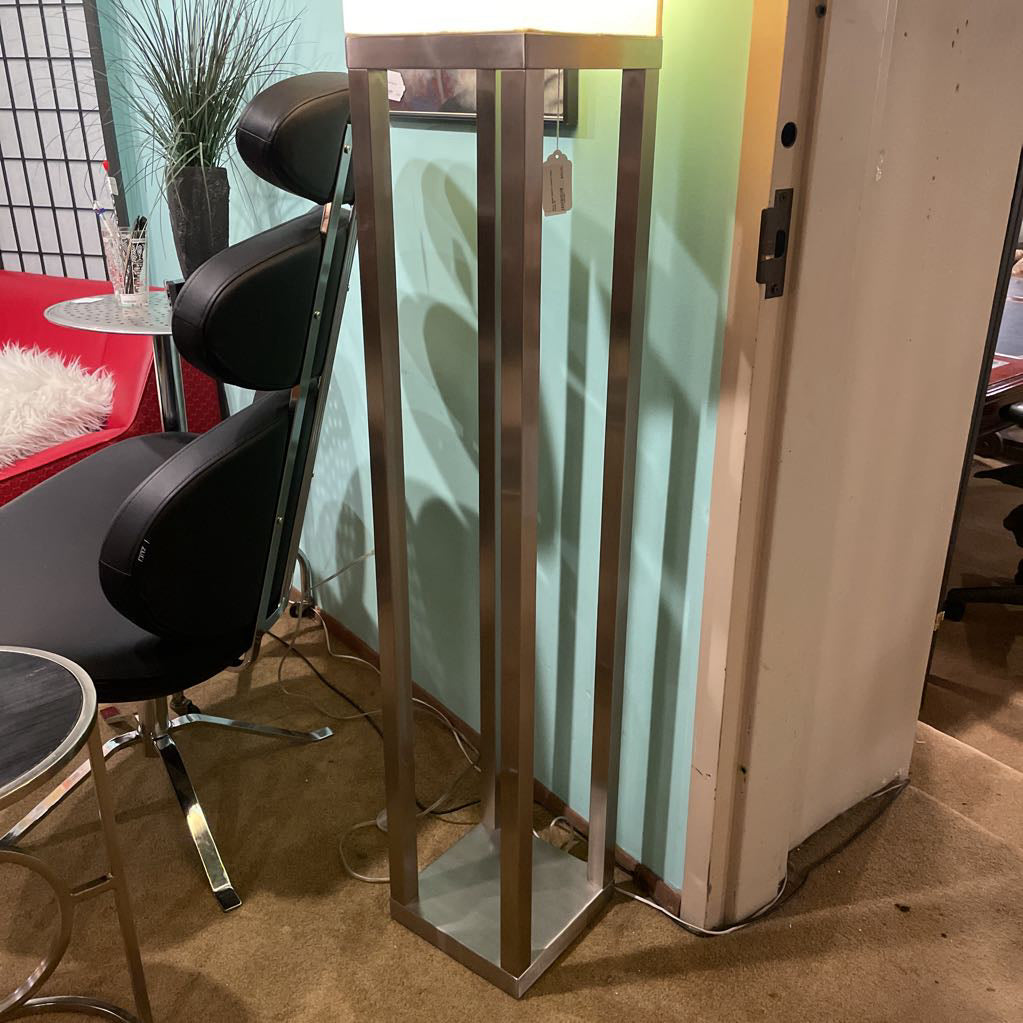 Silver Base Square Column Floor Lamp LAMPS