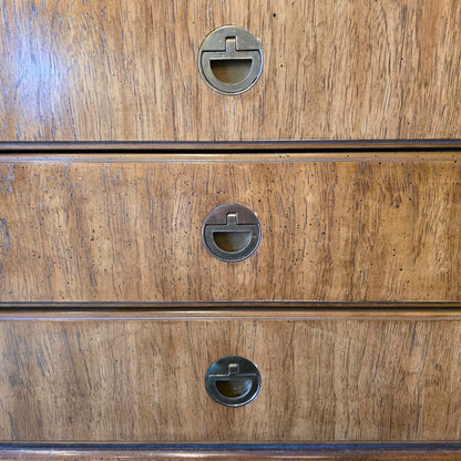 Drexel Heritage Campaign 2 Door 4 Drawer Tall Cabinet