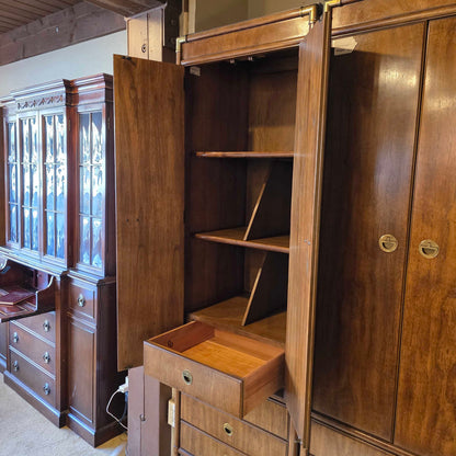 Drexel Heritage Campaign 2 Door 4 Drawer Tall Cabinet