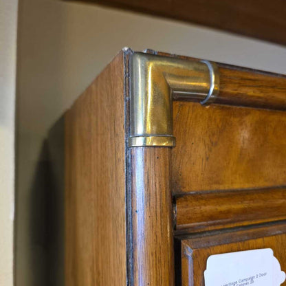 Drexel Heritage Campaign 2 Door 4 Drawer Tall Cabinet