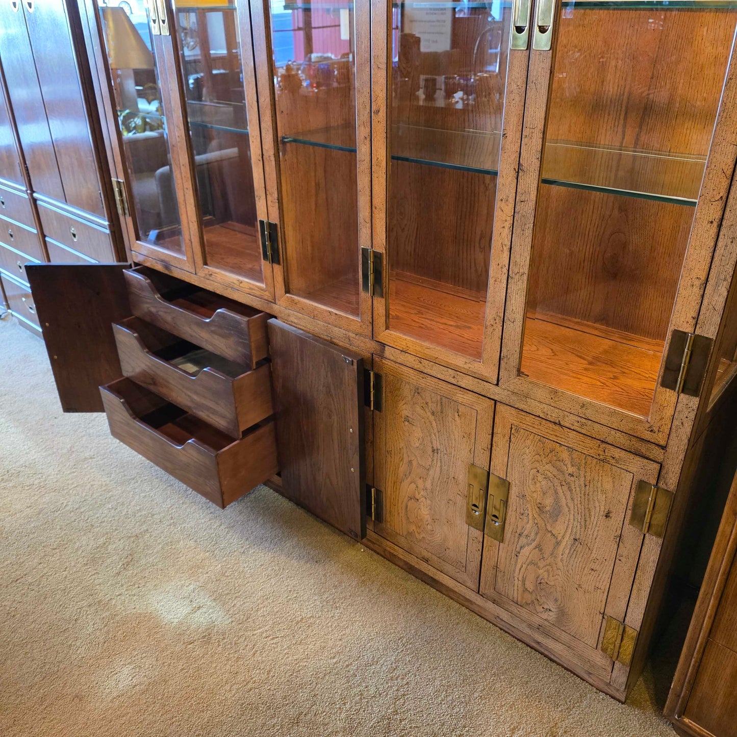 Henredon Glass Double Wide China Cabinet