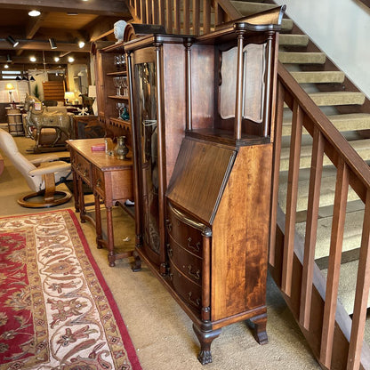 Vintage Curio Cabinet Secretary Desk Side By Side