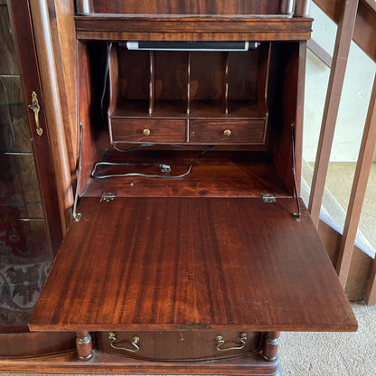 Vintage Curio Cabinet Secretary Desk Side By Side