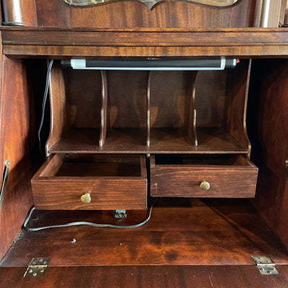 Vintage Curio Cabinet Secretary Desk Side By Side
