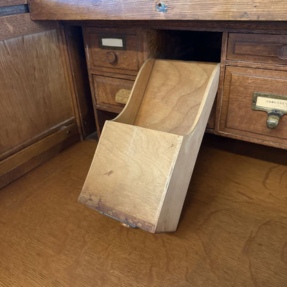 Early 1900s Standard Furniture Co. Station Master's Roll Top Desk C DESKS