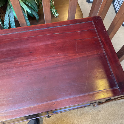 Red Stained Wooden 2 Door 2 Drawer Sideboard