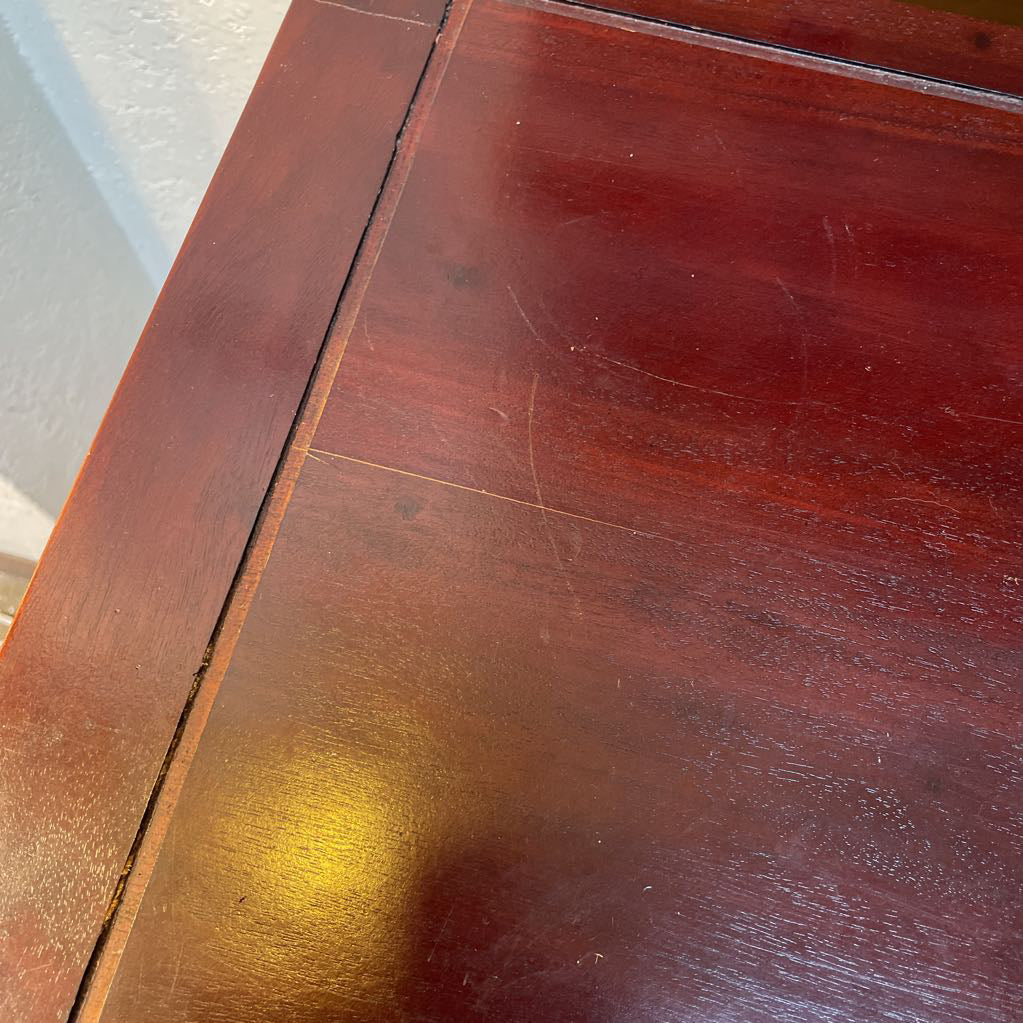 Red Stained Wooden 2 Door 2 Drawer Sideboard