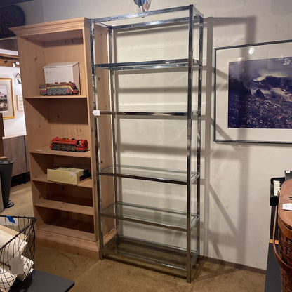 Chrome + Glass Open Bookshelf