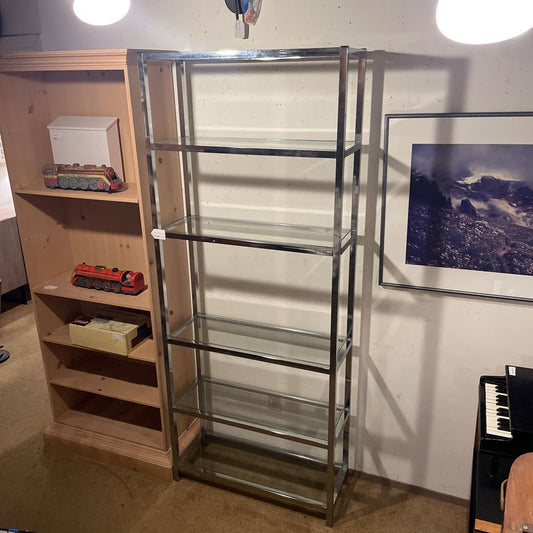 Chrome + Glass Open Bookshelf