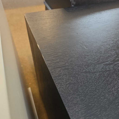 Black 2 Drawer Sculptural Leg Nightstand