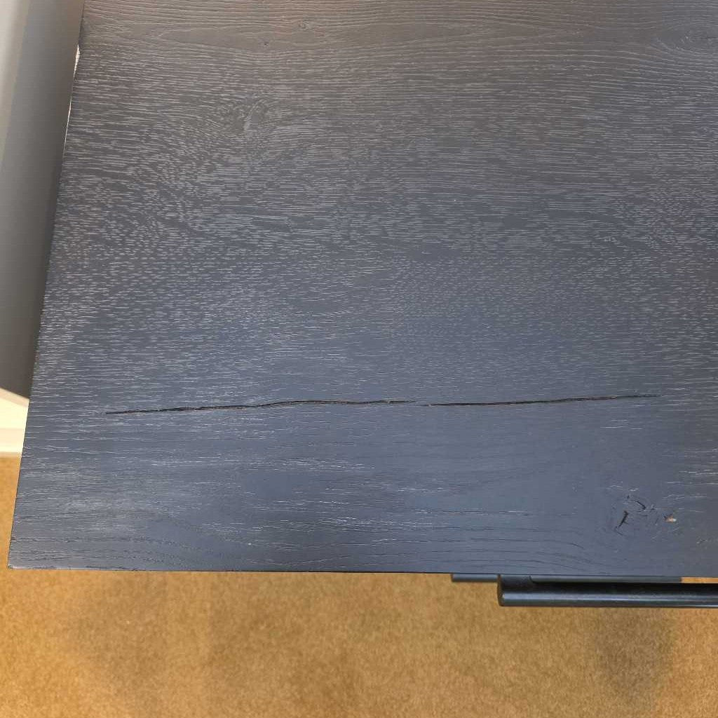 Black 2 Drawer Sculptural Leg Nightstand