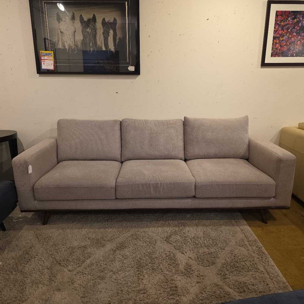 Silver Wood Trim 3 Seat Sofa