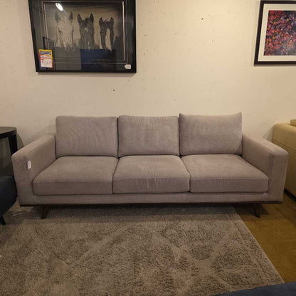 Silver Wood Trim 3 Seat Sofa