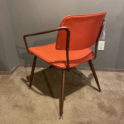 Groovy Orange with Metal Frame Accent Chair