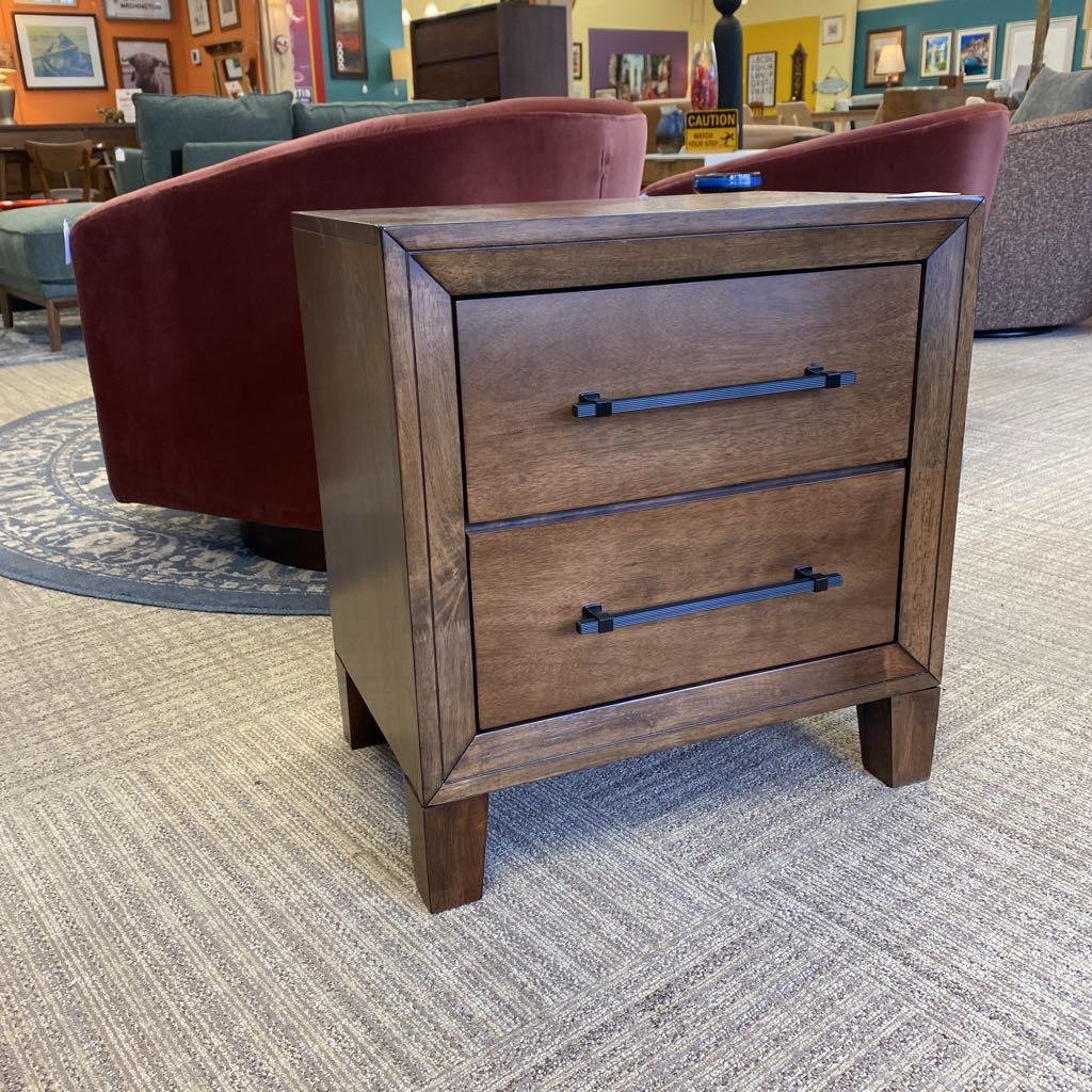 Bevel Framed Walnut Nightstand C NIGHTSTANDS