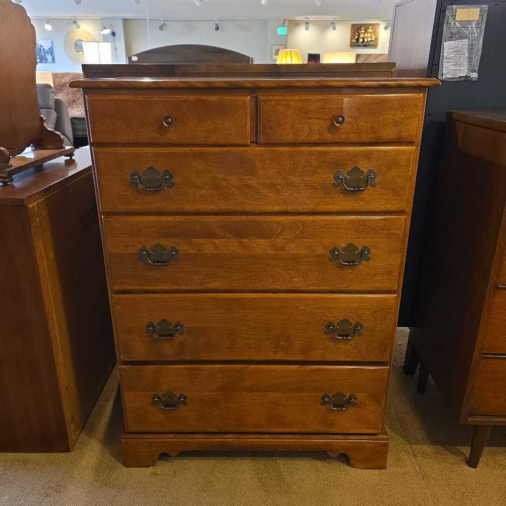 Ethan Allen White Oak 6 Drawer Highboy