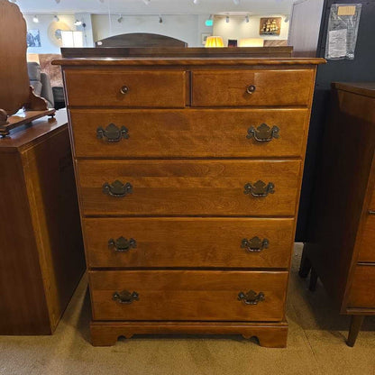 Ethan Allen White Oak 6 Drawer Highboy