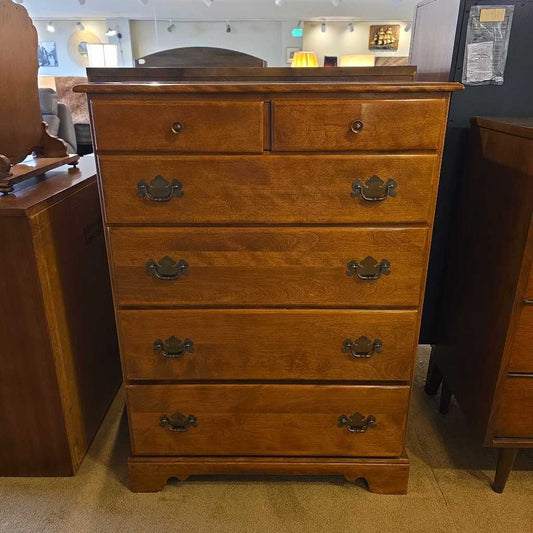 Ethan Allen White Oak 6 Drawer Highboy