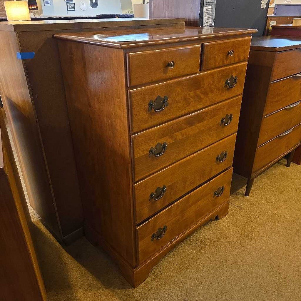 Ethan Allen White Oak 6 Drawer Highboy