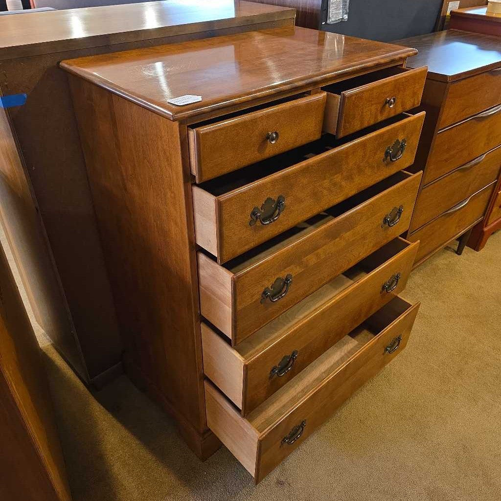 Ethan Allen White Oak 6 Drawer Highboy