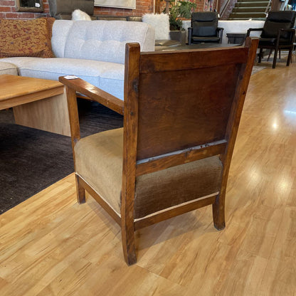 Small Wood with Gold Velvet Armchair