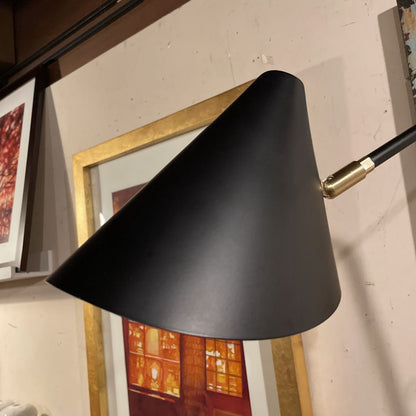 Conical Head Angled Base Black Metal Tample Lamp