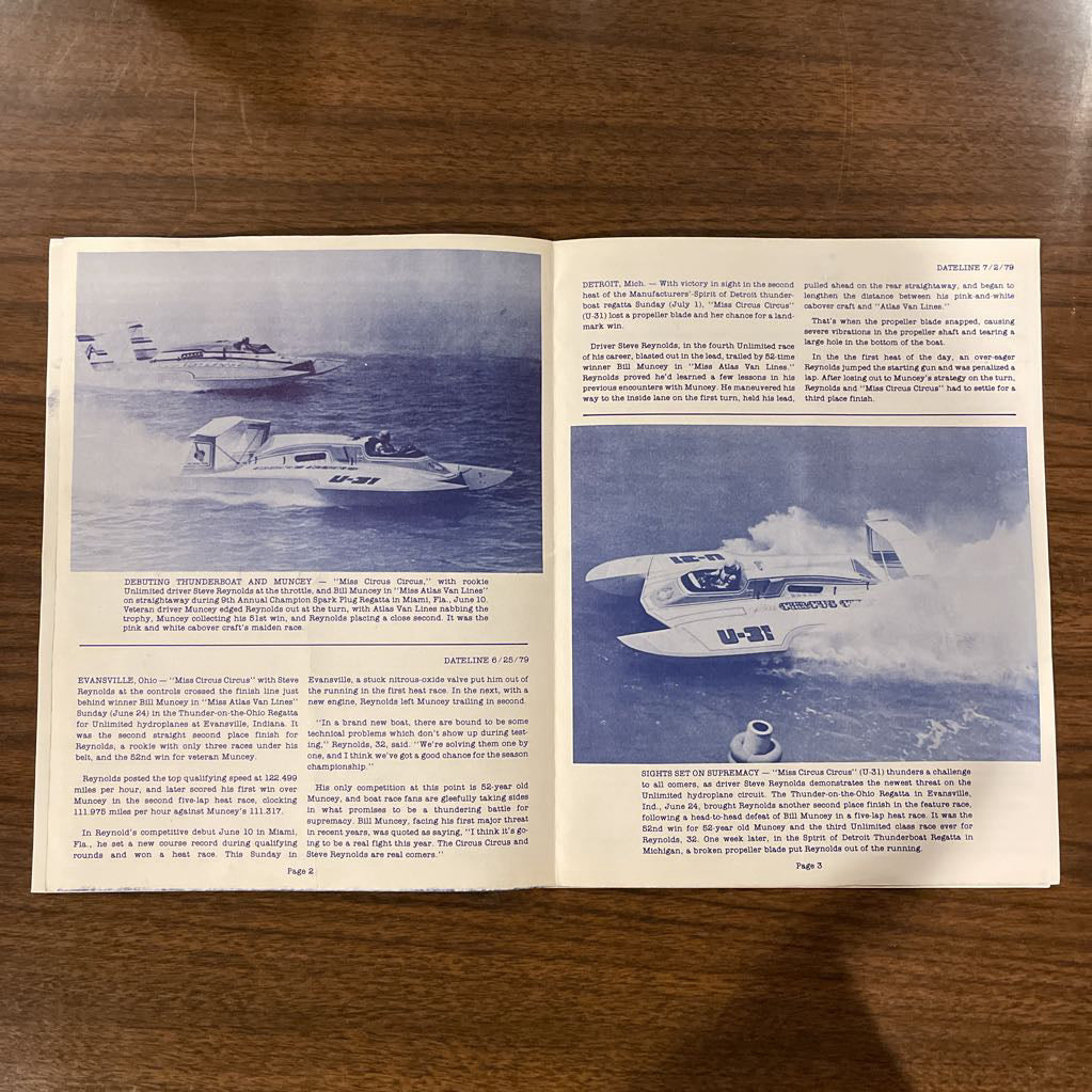 Miss Circus Circus Hydro Racing Lot: Brochure & Decal