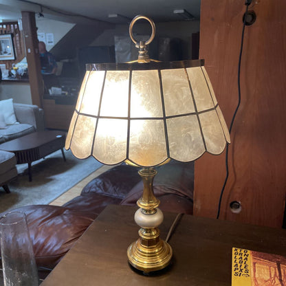 Gold Base w/ Capiz Shade Table Lamp