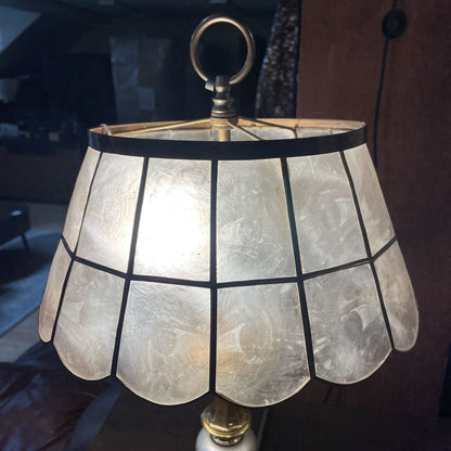 Gold Base w/ Capiz Shade Table Lamp