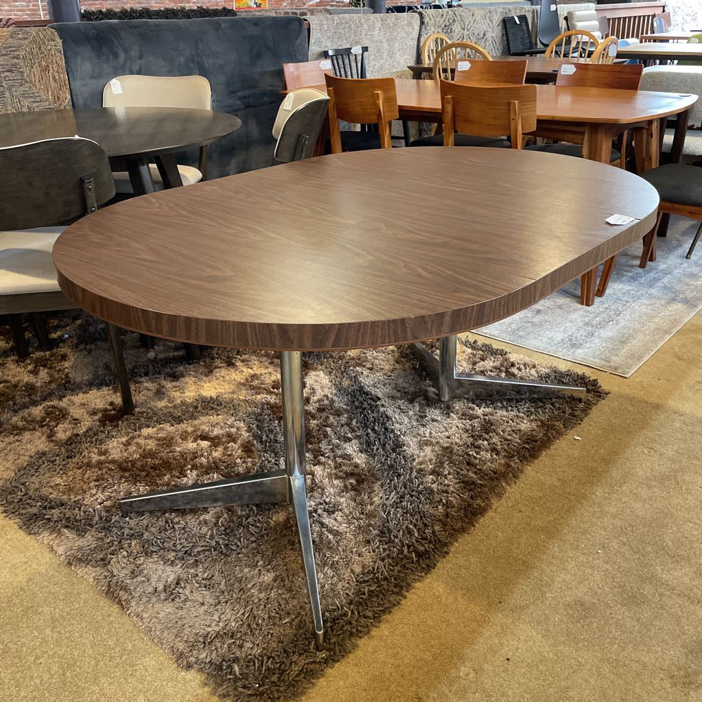 Oval Dark Wood Expanding Table
